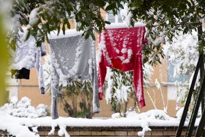 Wäsche trocknen im Winter